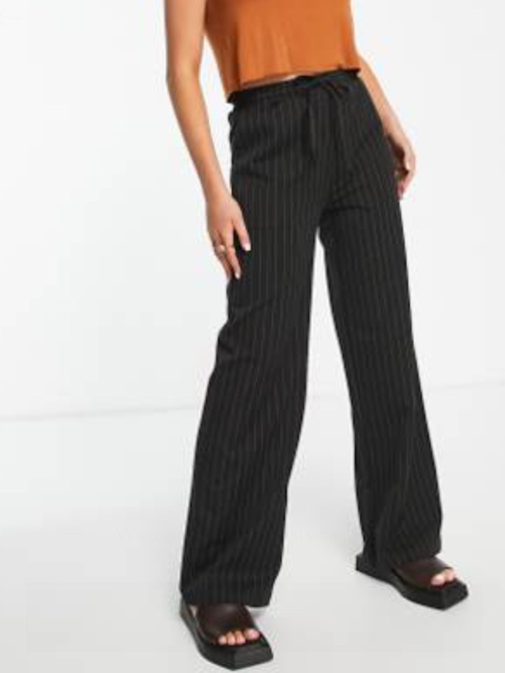 Reclaimed Vintage Black Pinstripe Trousers